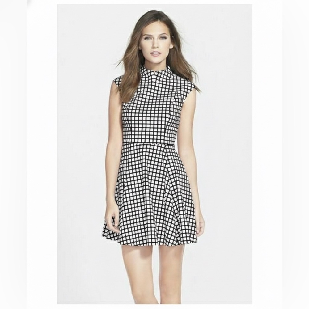 C/MEO Collective Monochrome Checkered Mini Dress - Picture 1 of 3